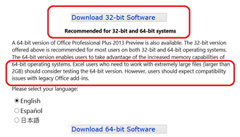 Office 2013 - Microsoft warnt vor 64-Bit Version von Office